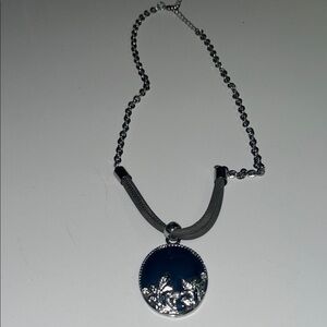 Chic Silver and Blue Necklace
